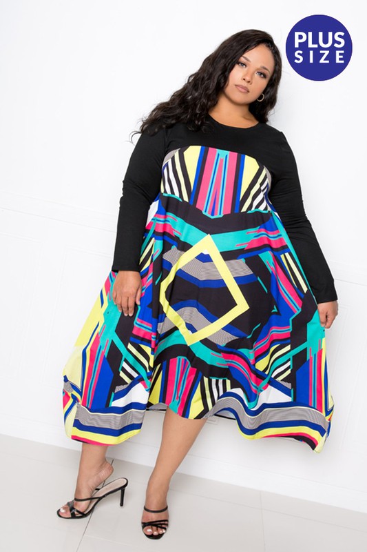 ABSTRACT MULTI COLOR DRESS