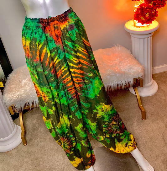 Tye-Dye Harem Pants | Green