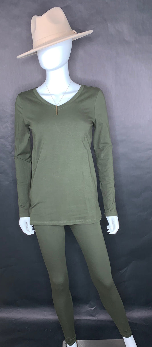 Comfy Long Sleeve Set | Olive