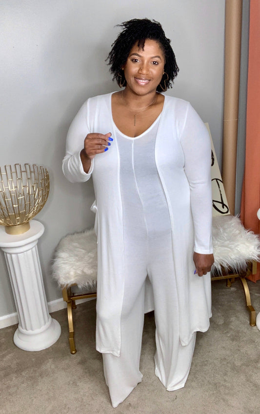 Oh So Cozy Jumpsuit Set | Ivory